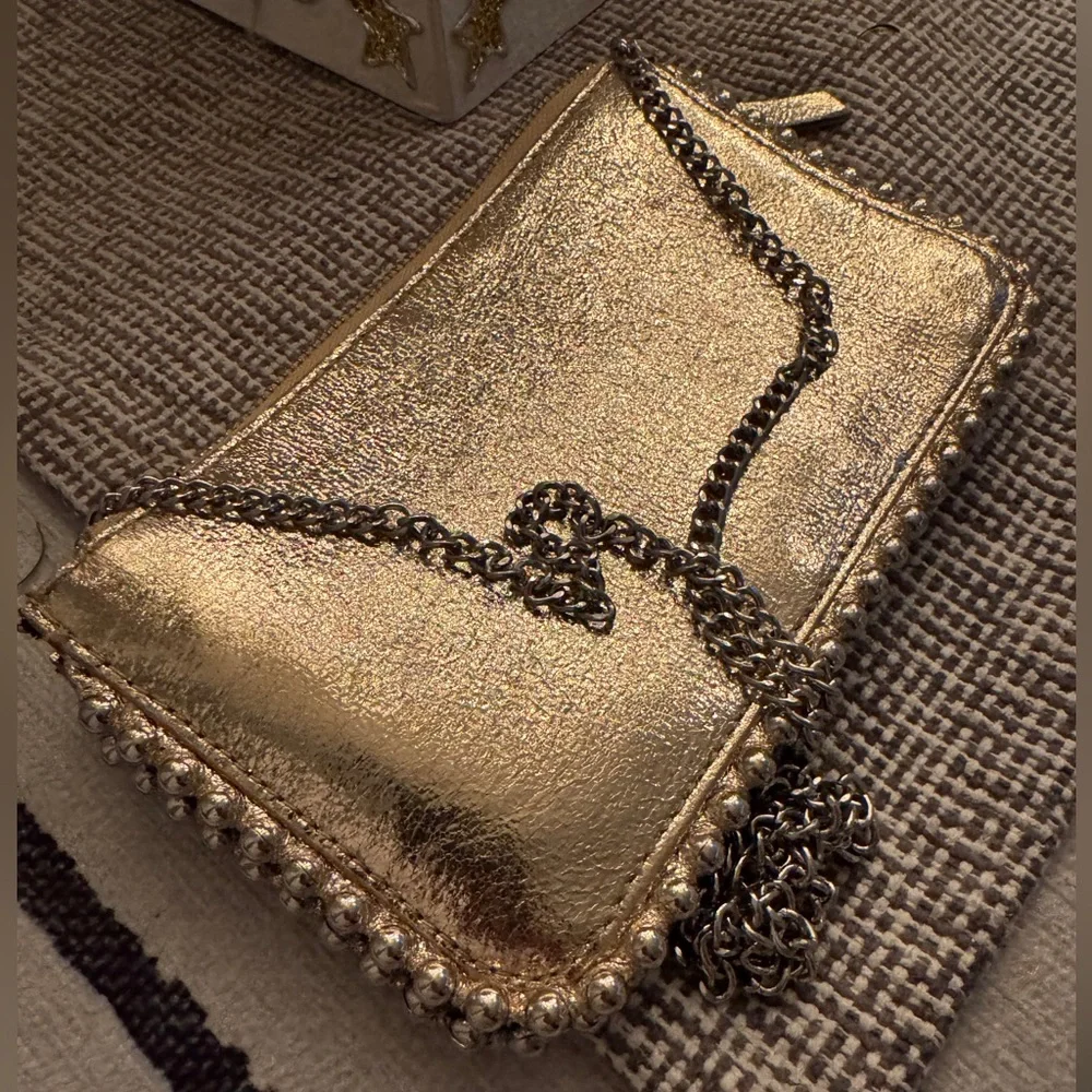 Zara bag on chain gold w/silver detail - Picture 3 of 11